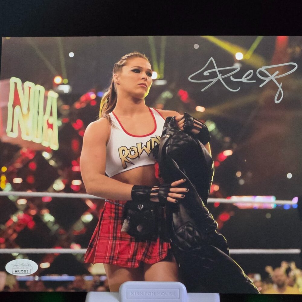 Rowdy Ronda Rousey WWE Signed 8x10 Photo JSA Cert.
